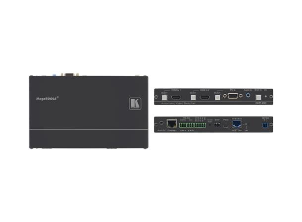 Kramer Switch 2xHDMI 1xVGA Auto HDBT 10Gbps Step-In IP RS232 A-De/Embed